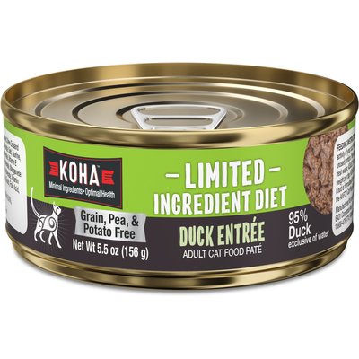 KOHA KOHA Limited Ingredient Diet Duck Entrée Grain-Free Paté Wet Cat Food, 5.5-oz can, case of 24