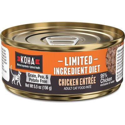 KOHA KOHA Limited Ingredient Diet Chicken Entrée Grain-Free Paté Wet Cat Food, 5.5-oz can, case of 24