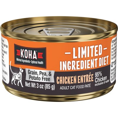 KOHA KOHA Limited Ingredient Diet Chicken Entrée Grain-Free Paté Wet Cat Food, 3-oz can, case of 24