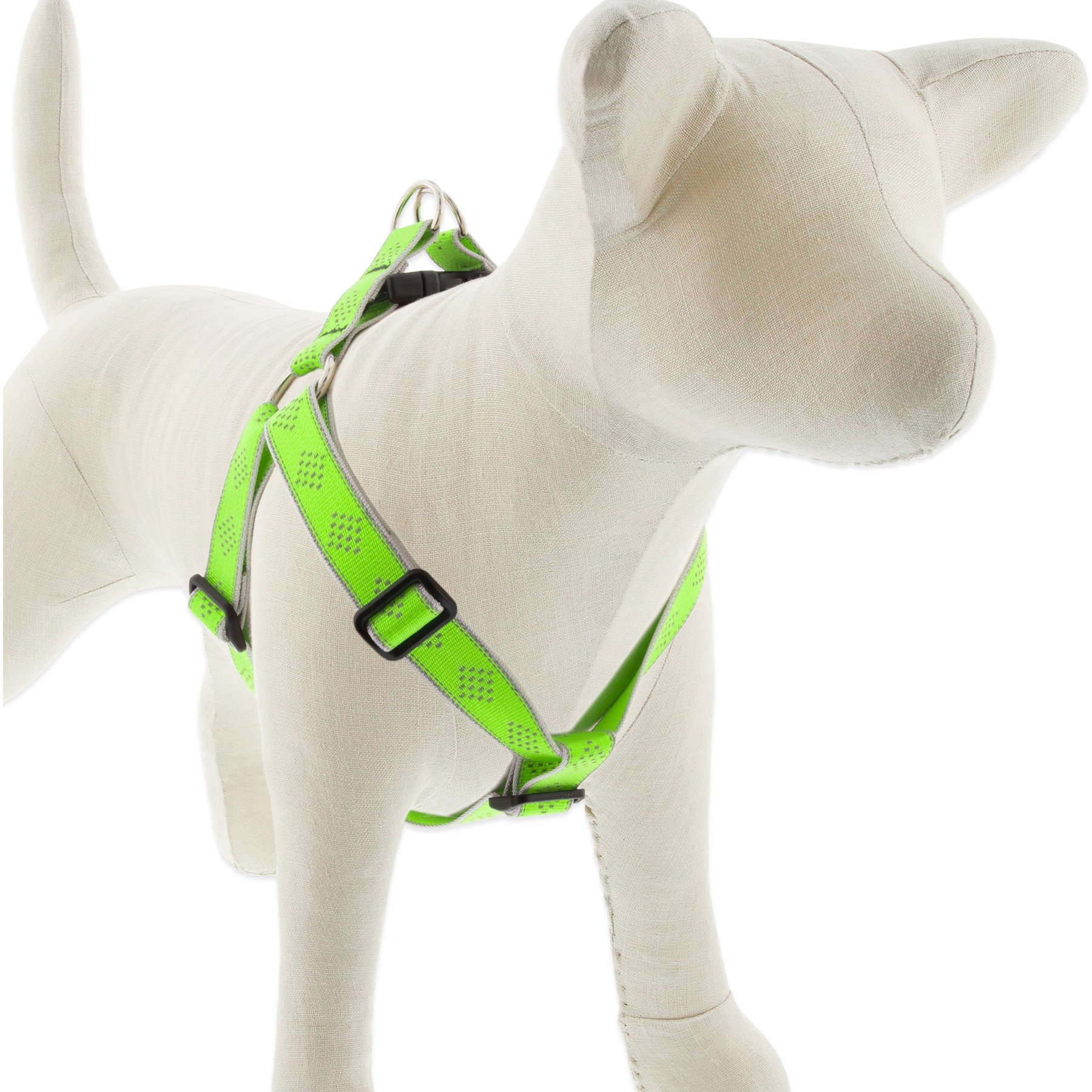 LupinePet Reflective Diamonds Step In Dog Harness, Green Diamond, Medium: 19 to 28-in chest, 1-in wide