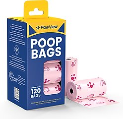 Pawview Dog Poop Bags, Lavender Scented, Pink, 8 rolls /120 bags