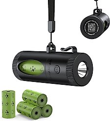 Pawview Bag Holder with Flashlight Dispenser, Lavender Scent, 60 bags, Black