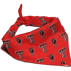 ShopInstaPets Texas Tech Red Raiders Dog Bandana, Small