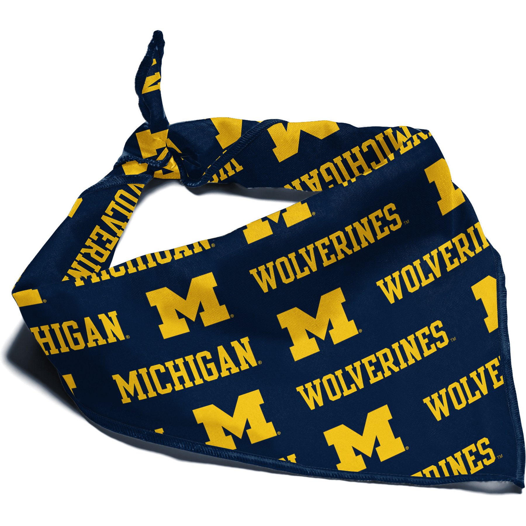 ShopInstaPets NCAA Dog Bandana, Michigan Wolverines, Large