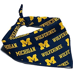 ShopInstaPets Michigan Wolverines Dog Bandana, Large