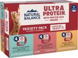 Natural Balance Ultra Protein Chicken, Duck & Salmon Cuts in Gravy Variety Pack Wet Cat Food, 2.7-oz cup, case ...