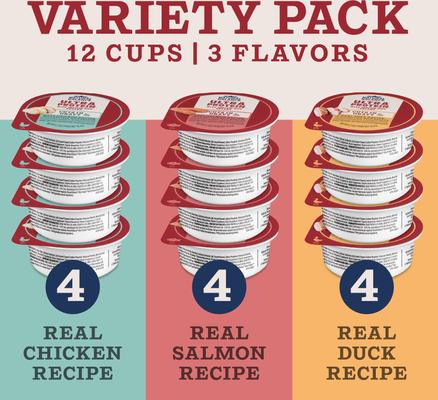 Show full view: Natural Balance Ultra Protein Chicken, Duck & Salmon Cuts in Gravy Variety Pack Wet Cat Food, 2.7-oz cup, case of 12 slide 3 of 11