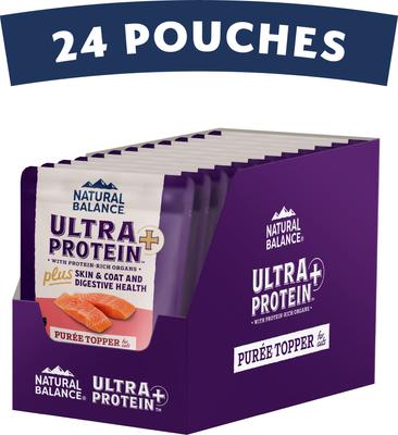 Show full view: Natural Balance Ultra Protein Plus Skin, Coat & Digestive Health Real Salmon with Pumpkin Puree Wet Cat Food, 2.4-oz pouch, case of 12 slide 3 of 11