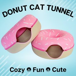 Luli & Cat Sprinkled Donut Cat Tunnel Bed, Pink slide 2 of 6