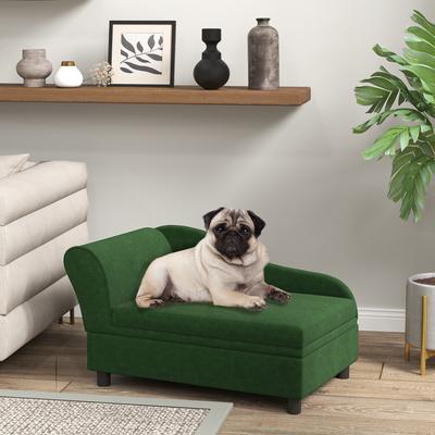Show full view: PawHut Hidden Storage Sofa Dog Bed, Green slide 2 of 10