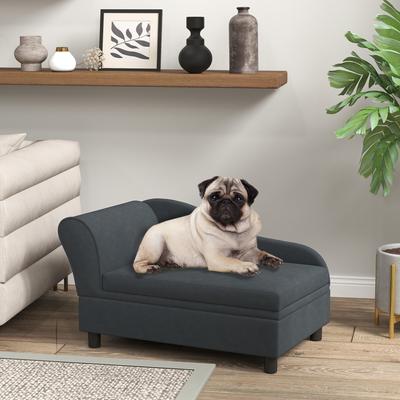 Show full view: PawHut Hidden Storage Sofa Dog Bed, Dark Gray slide 3 of 11