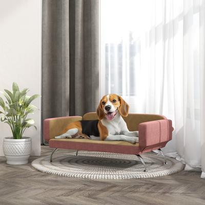 Show full view: PawHut Adjustable Sofa Dog Bed, Pink slide 2 of 9