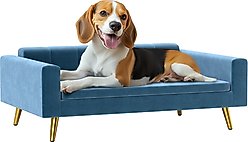 PawHut Modern Velvety Sofa Dog Bed, Dark Blue