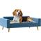 Show in main carousel: PawHut Modern Velvety Sofa Dog Bed, Dark Blue slide 1 of 10