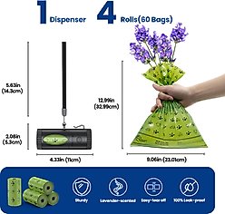 Pawview Dog Bag Holder with Flashlight Dispenser, 60 bags, Lavender Scent, Black slide 2 of 9