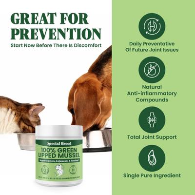 Show full view: Special Breed Green Lipped Mussel Powder Joint Supplement for Dogs & Cats, 3.53-oz slide 4 of 8