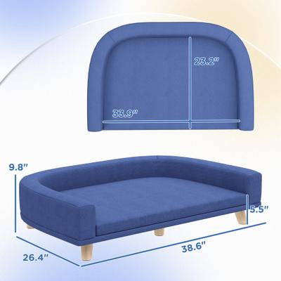Show full view: PawHut Sofa Dog Bed with Washable Cover, Blue slide 3 of 9