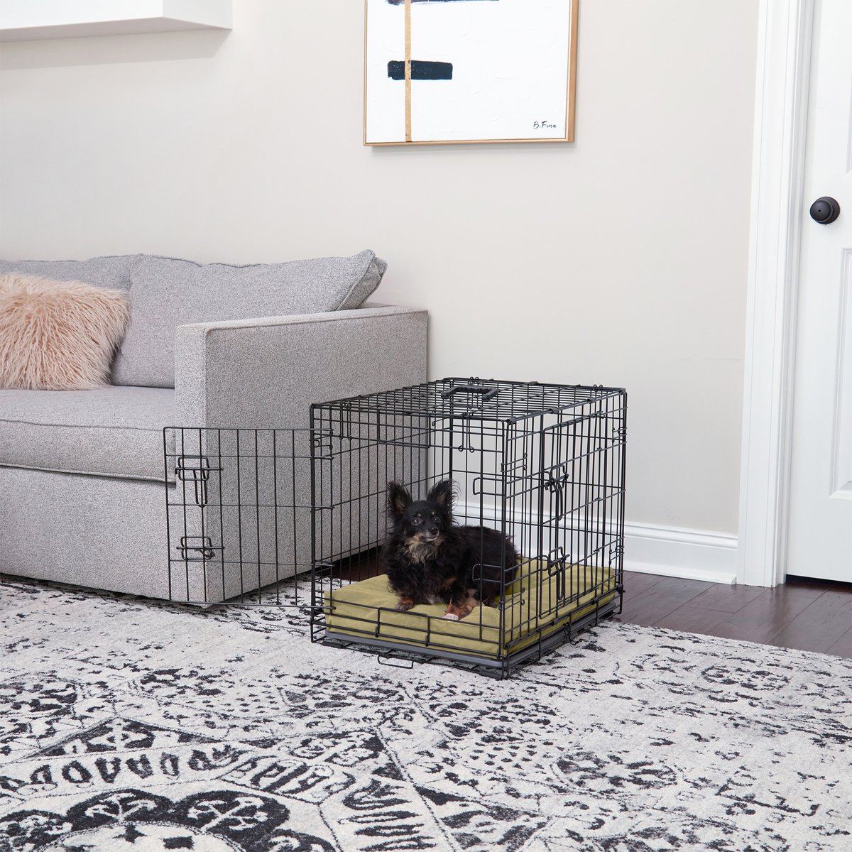 Happy Hounds Carson Deluxe Dog Crate Pad, Moss, 24-in