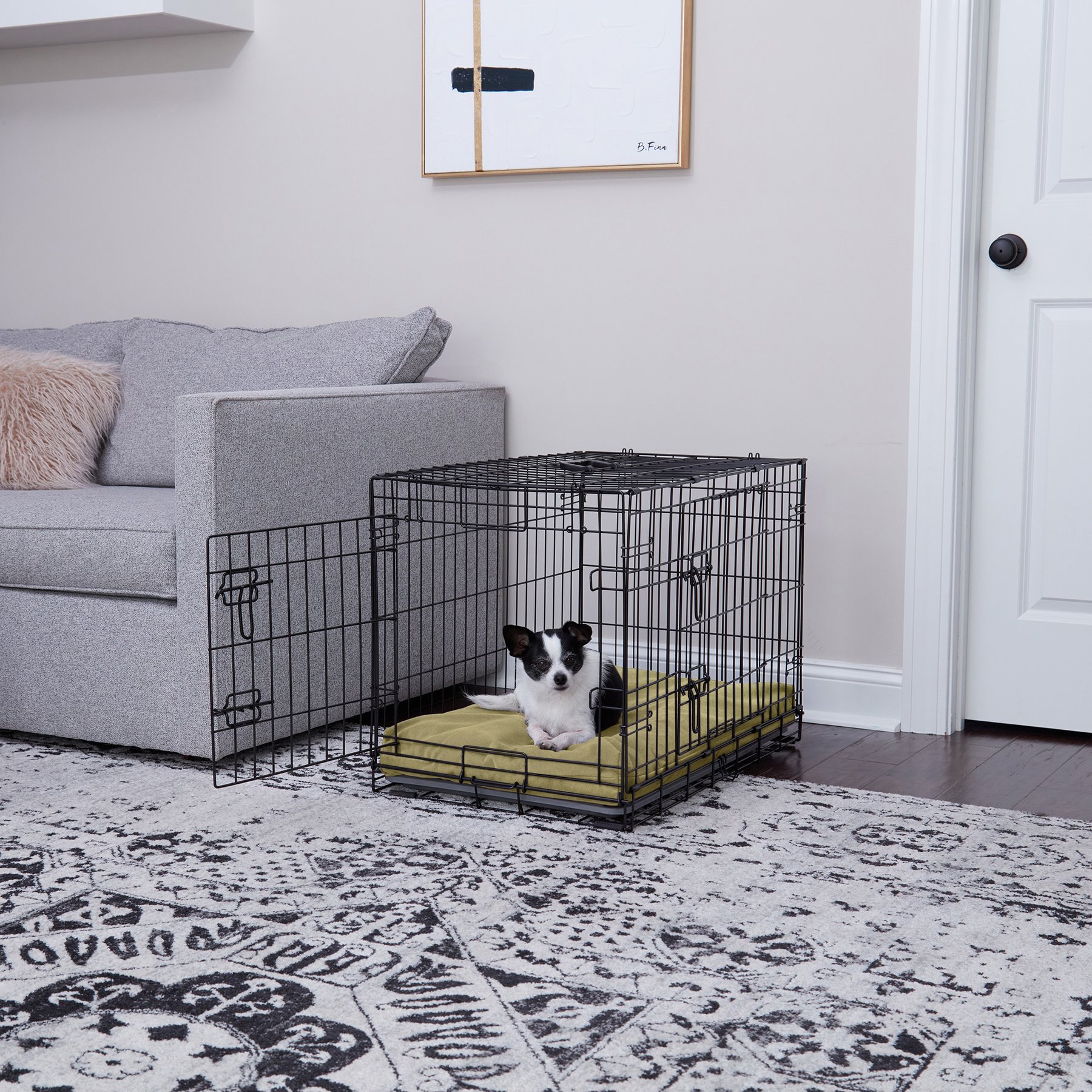 Happy Hounds Carson Deluxe Dog Crate Pad, Moss, 30-in