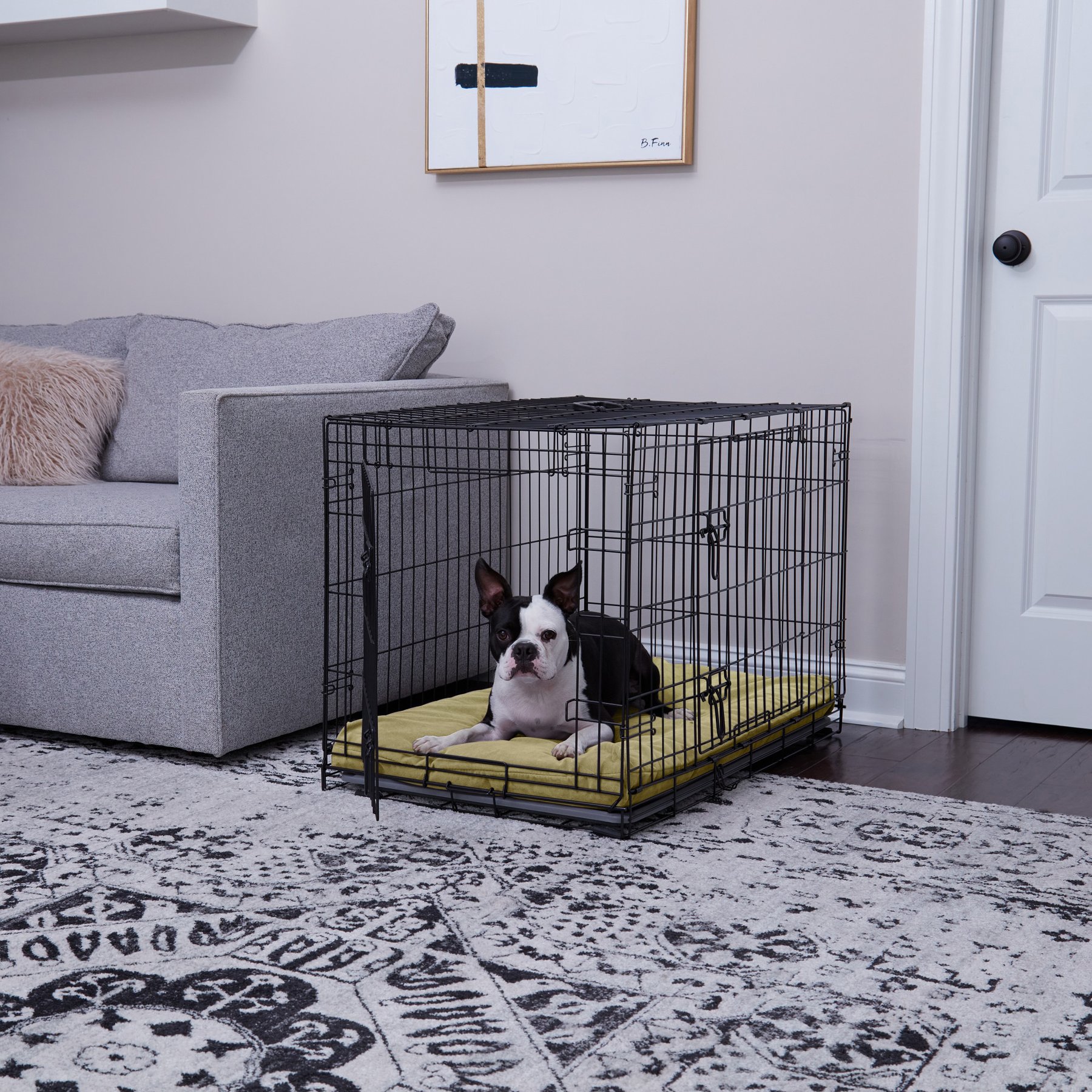 Happy Hounds Carson Deluxe Dog Crate Pad, Moss, 36-in