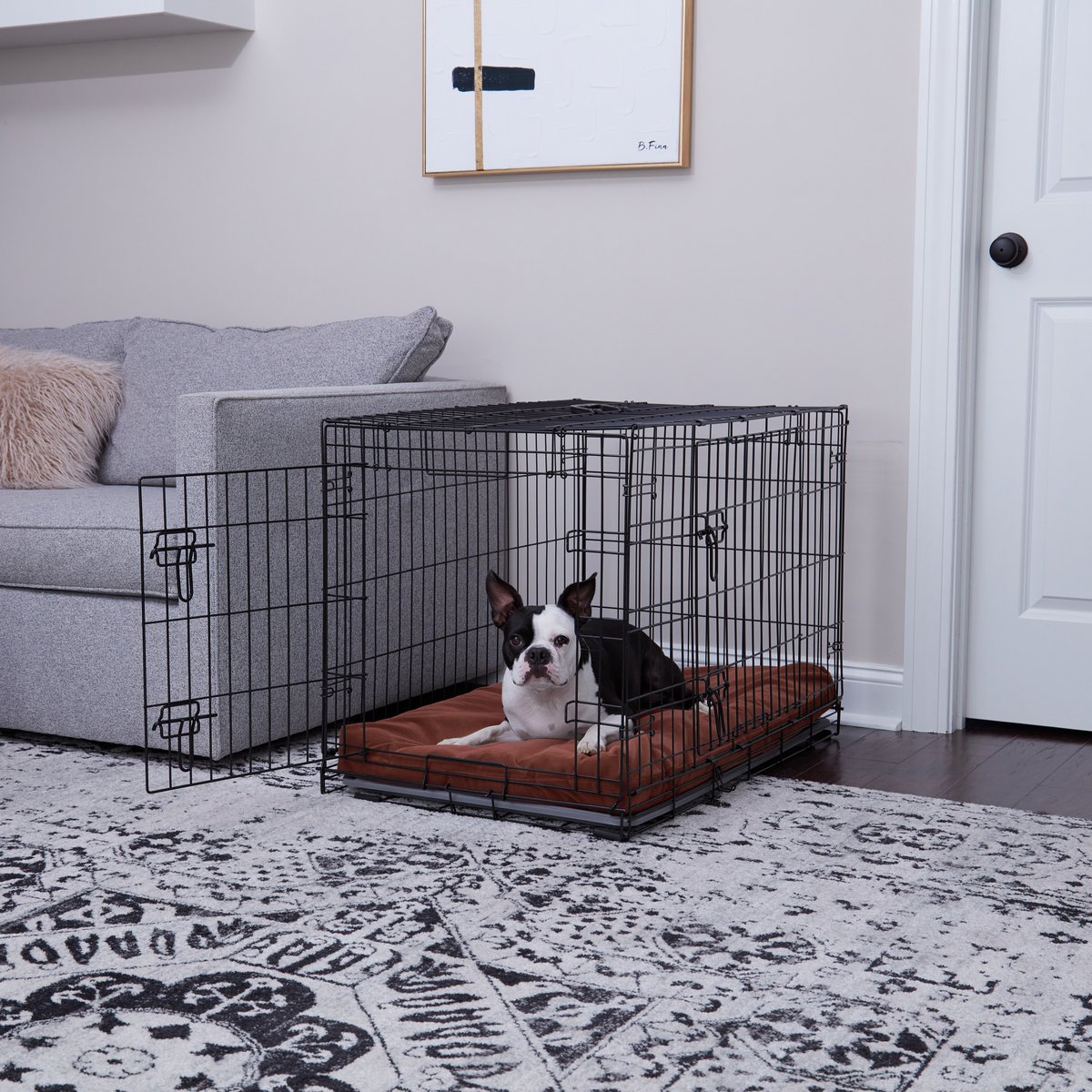 Happy Hounds Carson Deluxe Dog Crate Pad, Burgundy, 36-in