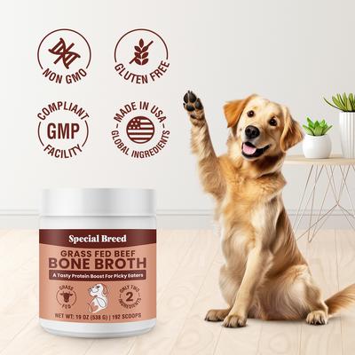 Show full view: Special Breed Grass Fed Beef Bone Broth Powder Supplement for Dogs & Cats, 19-oz slide 5 of 7