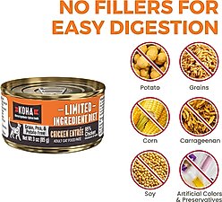 KOHA Limited Ingredient Diet Chicken Entrée Grain-Free Paté Wet Cat Food, 3-oz can, case of 24 slide 2 of 5