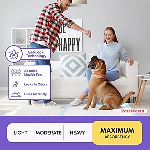 PetsWorld Gigantic Dog Training & Potty Pads, 36 x 36-in, Unscented, 150 count