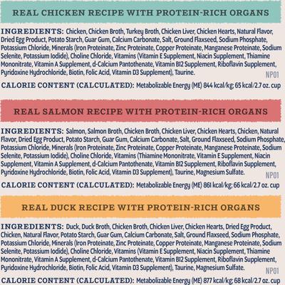 Show full view: Natural Balance Ultra Protein Chicken, Duck & Salmon Cuts in Gravy Variety Pack Wet Cat Food, 2.7-oz cup, case of 12 slide 10 of 11