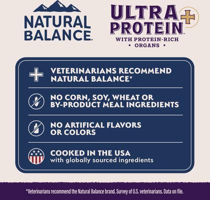 Show full view: Natural Balance Ultra Protein Plus Immune & Digestive Health Real Chicken with Pumpkin Recipe Puree Wet Cat Food, 2.4-oz pouch, case of 12 slide 9 of 11