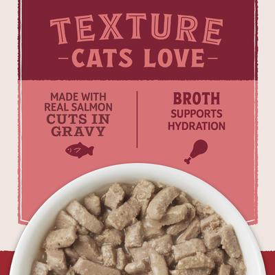 Show full view: Natural Balance Ultra Protein Real Salmon Recipe with Protein-Rich Organs Cuts in Gravy Wet Cat Food, 2.7-oz cup, case of 10 slide 6 of 10
