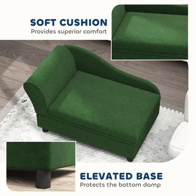 Show full view: PawHut Hidden Storage Sofa Dog Bed, Green slide 7 of 10