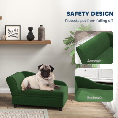 Show full view: PawHut Hidden Storage Sofa Dog Bed, Green slide 6 of 10