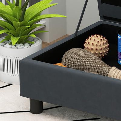 Show full view: PawHut Hidden Storage Sofa Dog Bed, Dark Gray slide 10 of 11