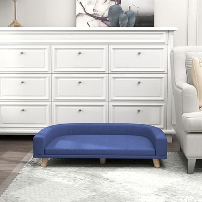 Show full view: PawHut Sofa Dog Bed with Washable Cover, Blue slide 8 of 9