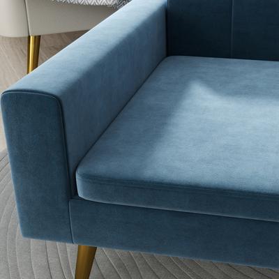 Show full view: PawHut Modern Velvety Sofa Dog Bed, Dark Blue slide 9 of 10