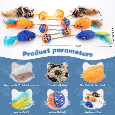 Show full view: Fashion's Talk 6 Piece Plush Catnip-Filled Mice & Jingle Balls Cat Toys slide 4 of 7