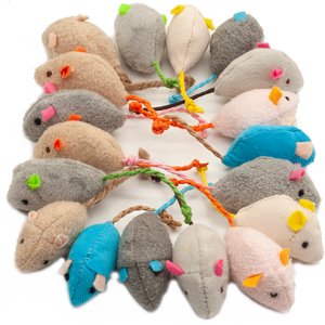 Fashion's Talk 18 Piece Plush Catnip-Filled Mice Cat Toys