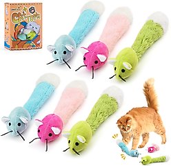 Fashion's Talk 6 Piece Plush Catnip-Filled Crinkle Tail Cat Toy slide 2 of 7