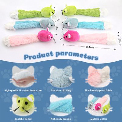 Show full view: Fashion's Talk 6 Piece Plush Catnip-Filled Crinkle Tail Cat Toy slide 3 of 7