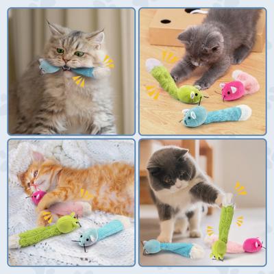 Show full view: Fashion's Talk 6 Piece Plush Catnip-Filled Crinkle Tail Cat Toy slide 5 of 7
