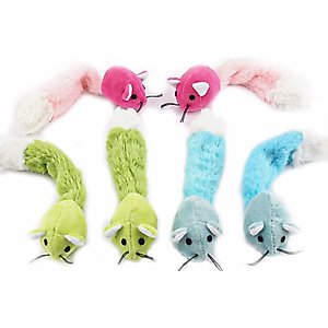 Fashion's Talk 6 Piece Plush Catnip-Filled Crinkle Tail Cat Toy