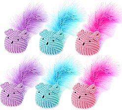 Fashion's Talk 6 Piece Plush Catnip-Filled Mice Cat Toy