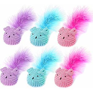 Fashion's Talk 6 Piece Plush Catnip-Filled Mice Cat Toy