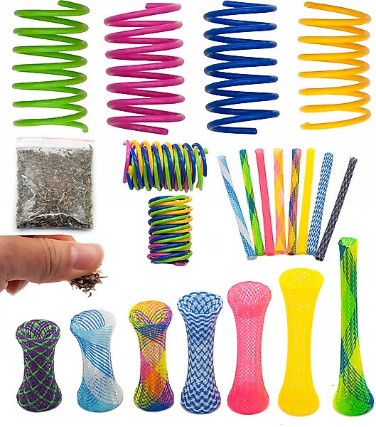Show full view: Fashion's Talk 49 Piece Catnip Bag, Mesh Tubes, Springs Cat Toys slide 1 of 8
