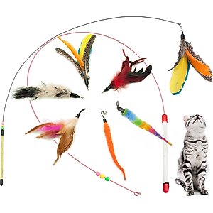 Fashion's Talk Feather Wire Wand Cat Toy & Replacement