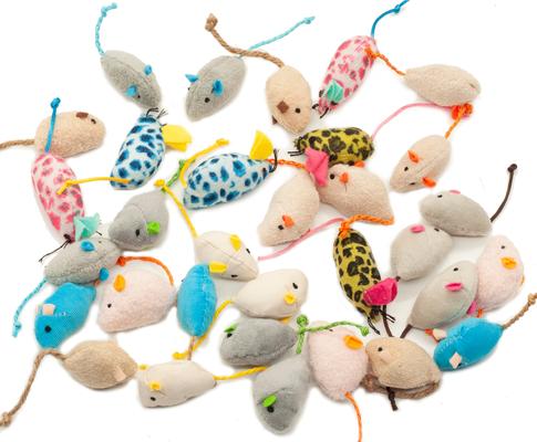 Show full view: Fashion's Talk Mouse 32 Piece Assorted Soft Plush Catnip Mice Cat Toys slide 6 of 7