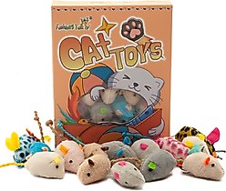 Fashion's Talk Mouse 32 Piece Assorted Soft Plush Catnip Mice Cat Toys