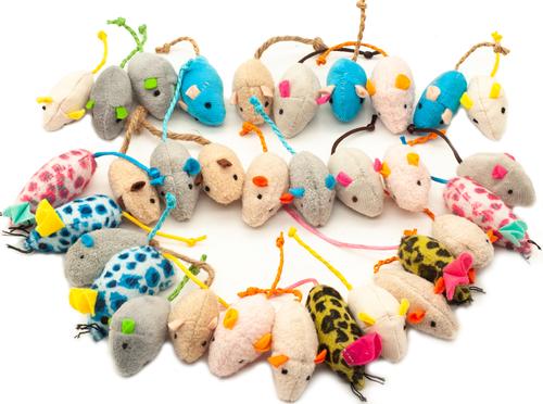 Show full view: Fashion's Talk Mouse 32 Piece Assorted Soft Plush Catnip Mice Cat Toys slide 2 of 7