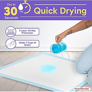 PetsWorld Gigantic Dog Training & Potty Pads, 36 x 36-in, Unscented, 150 count